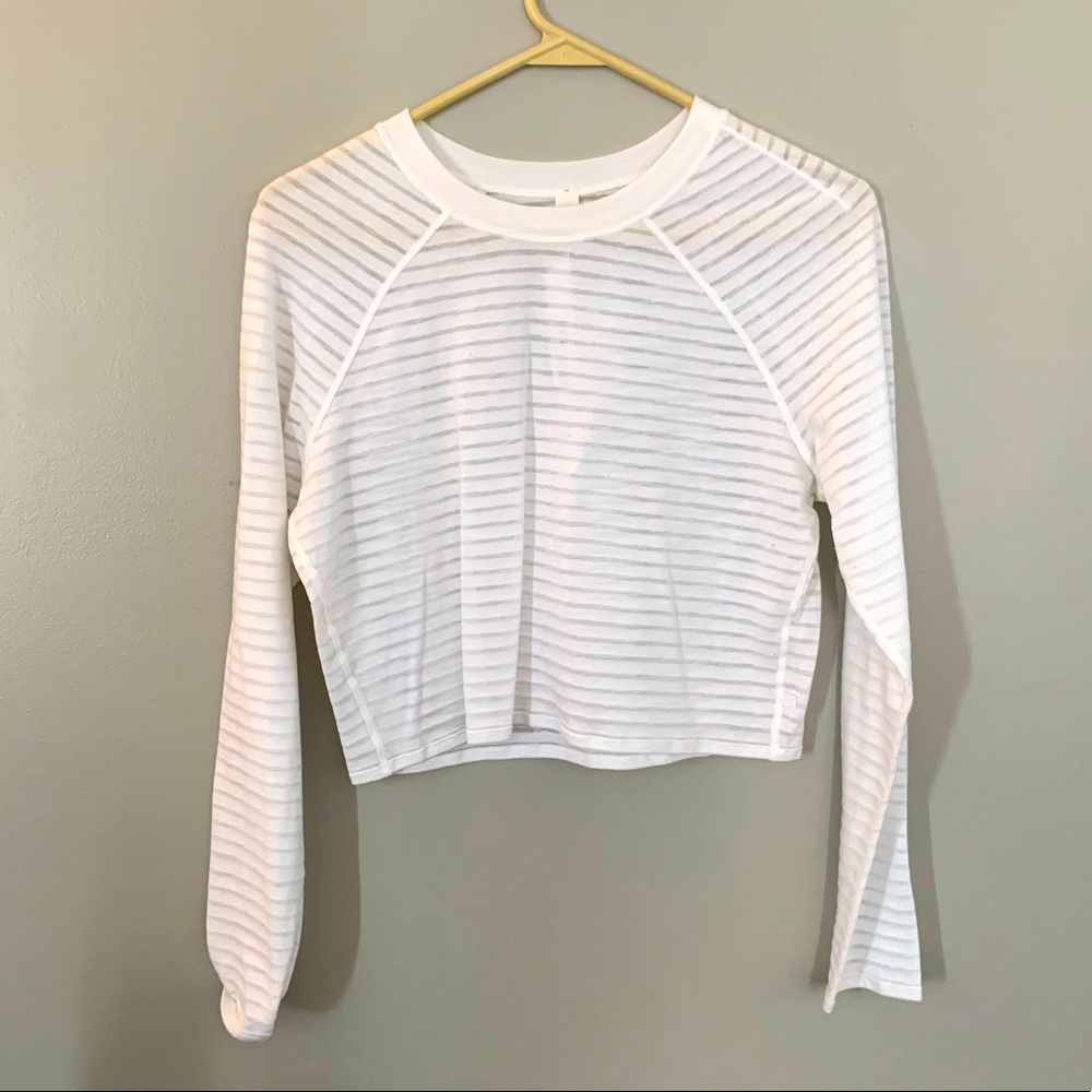 Lululemon crop see through white tank